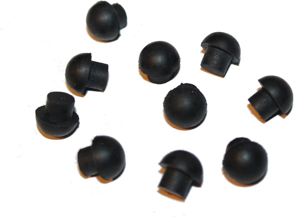 Rubber Button Piano Cabinet Bumper - Set of 10 - Black, Brown or White | Choice of Sizes