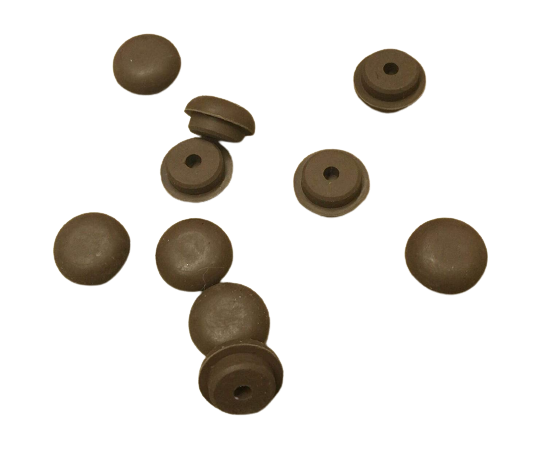 Rubber Button Piano Cabinet Bumper - Set of 10 - Black, Brown or White | Choice of Sizes