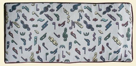 Music Notes Tapestry Piano Bench Cushion | Choice of thickness