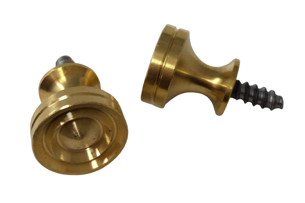 Brass piano desk knobs with wood screws