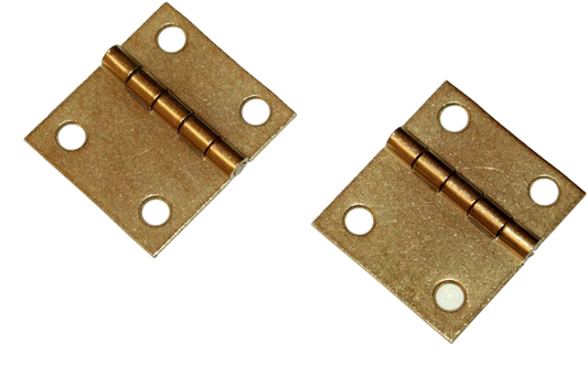 Piano Bench or Top Hinge | Brass Plated Pair | 1-23/32" x 1-9/16"