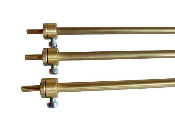 Set of 3 Grand Piano Pedal Rods Solid Brass Satin Finish Replacement Part Piano Repair