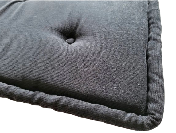 Black Tufted Bench Cushion - 13" x 25" x 1" | Same Day Shipping