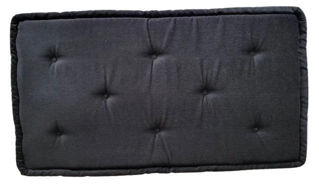 Black Tufted Bench Cushion - 13" x 25" x 1" | Same Day Shipping
