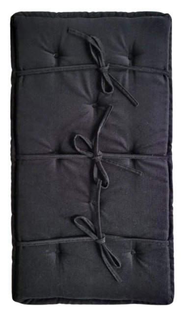 Black Tufted Bench Cushion - 13" x 25" x 1" | Same Day Shipping