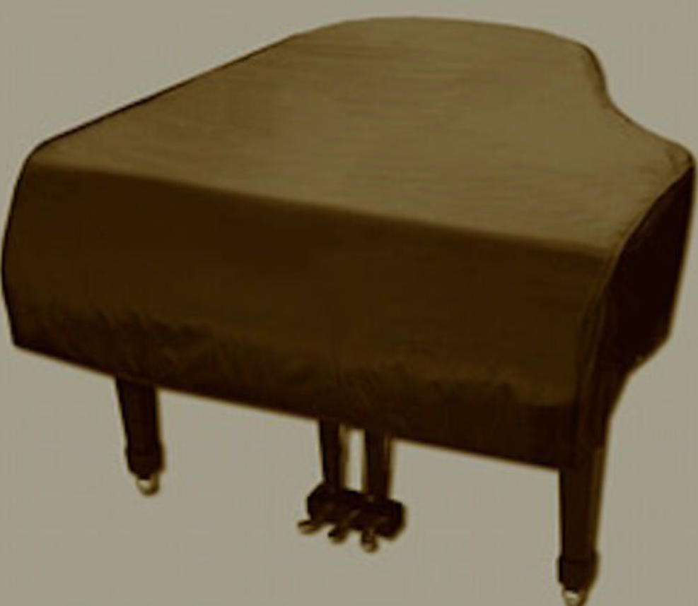 Grand Piano Cover - 5'10.5" Fits Steinway L - Brown Heavy Duty Mackintosh Fabric | With Side Slits | Same Day Shipping