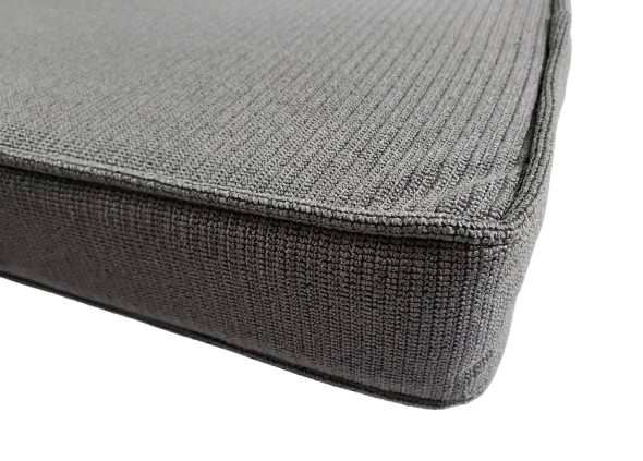 Cinder Gray Piano Bench Cushion Pad - Choose Size - Box Edge with Piping Trim | Same Day Shipping