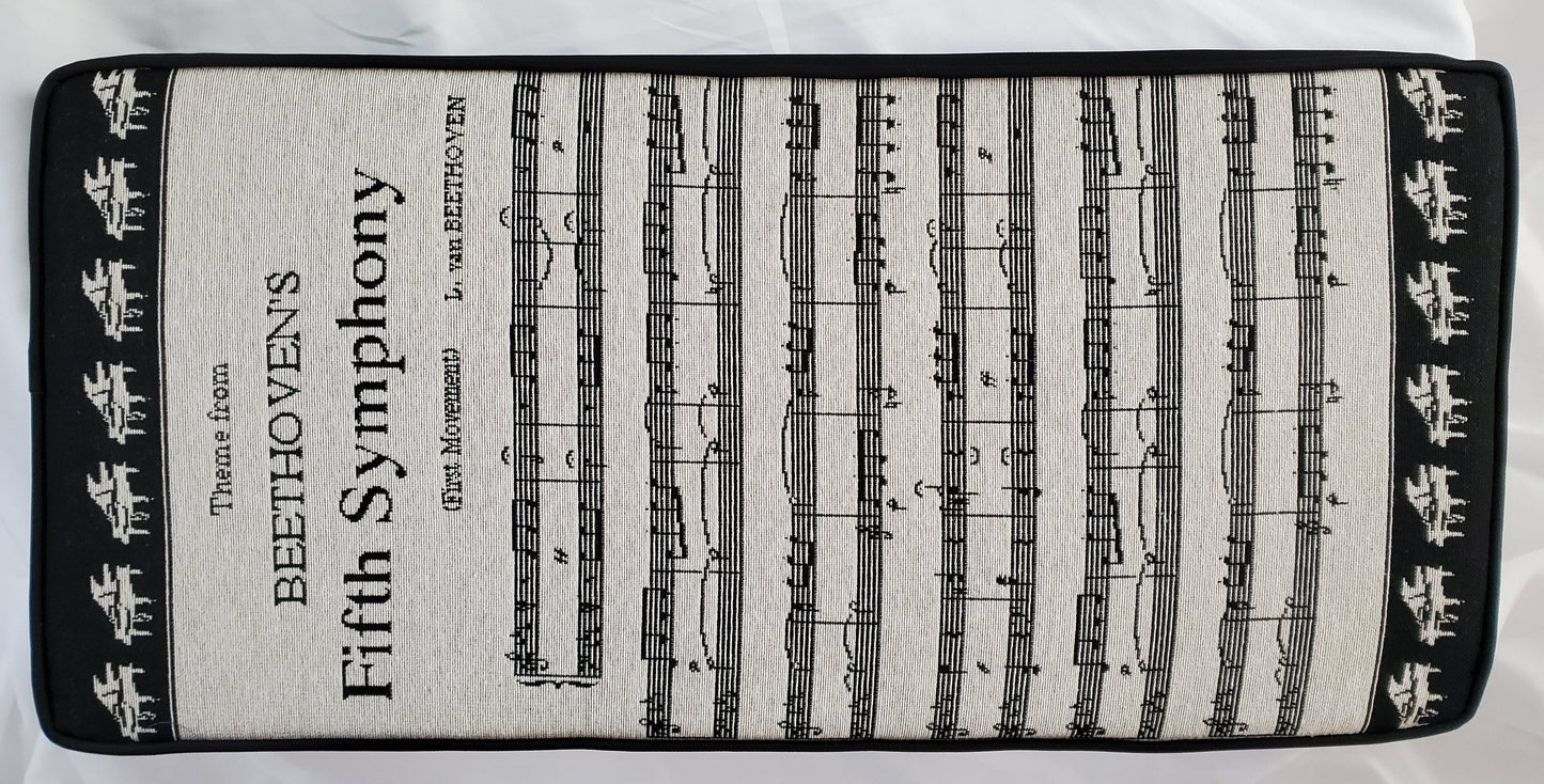 Beethoven Fifth Symphony Piano Bench Cushion Pad