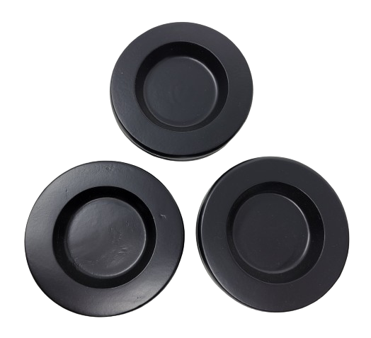 Wood Piano Caster Cups - Ebony Black - 3.5" Diameter | Set of 3