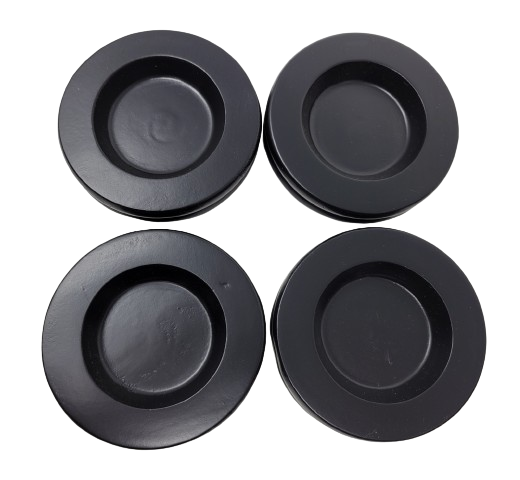 Wood Piano Caster Cups - Ebony Black - 3.5" Diameter | Set of 4