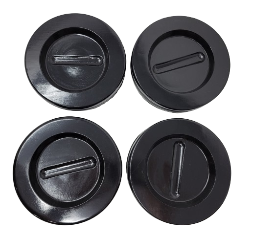 Wood Piano Caster Cups - High Gloss Ebony Black - 5.5" Diameter | Set of 4