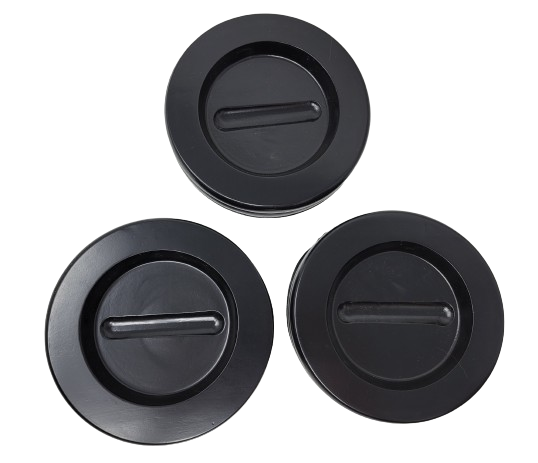 Wood Piano Caster Cups - Ebony Black - 5.5" Diameter | Set of 3