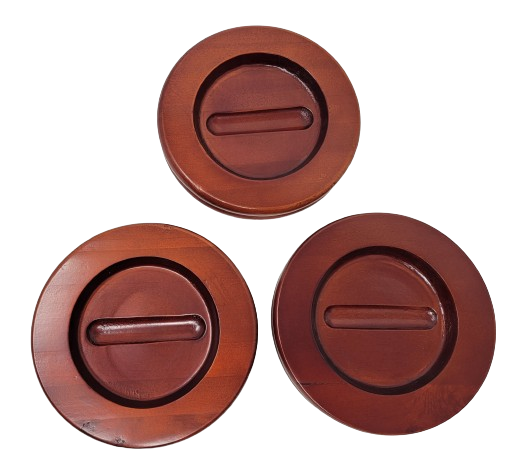 Wood Piano Caster Cups - Medium Mahogany - 5.5" Diameter | Set of 3