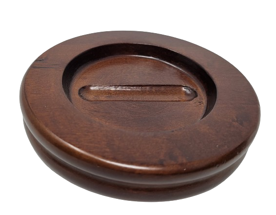 Wood Piano Caster Cups - Medium Walnut - 5.5" Diameter | Set of 3