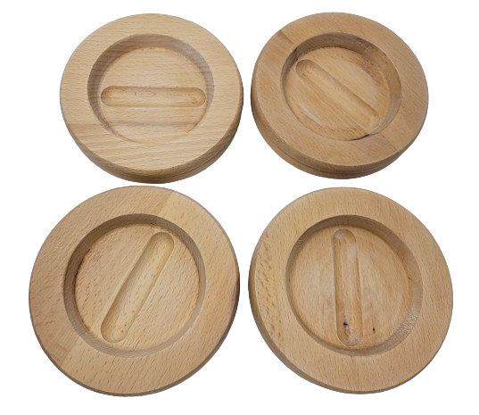 Wood Piano Caster Cups - Unfinished - 5.5" Diameter | Set of 4