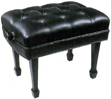 Jansen Fine Artist Piano Bench High Polish Ebony Black with Queen Anne Legs