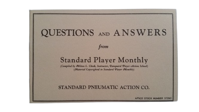 Questions and Answers from Standard Player Monthly - Player Piano Repair