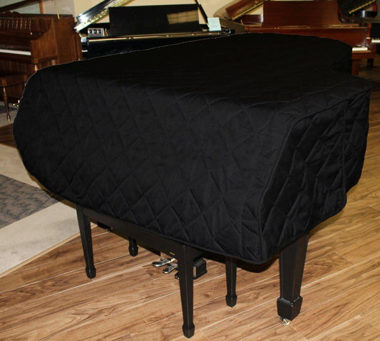 Grand Piano Cover - Fits 5'9" Kimball Grand Pianos - Quilted Black Heavy Duty Mackintosh Fabric | With Side Slits | Same Day Shipping
