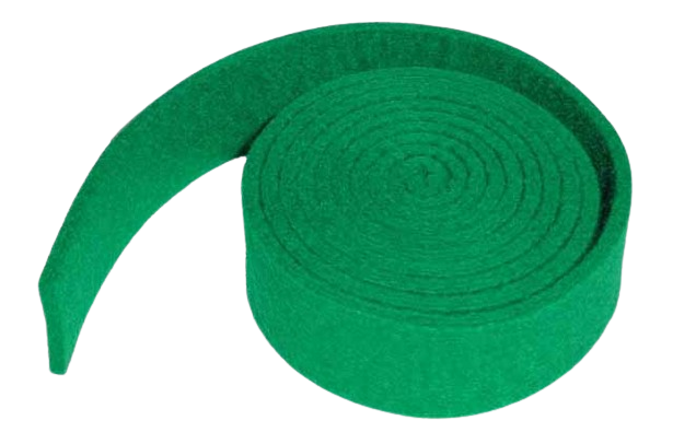 A green Schaff piano tuning temperament strip, even in width and 3mm thick. (In Tune Piano Supply | Everett Piano Services)