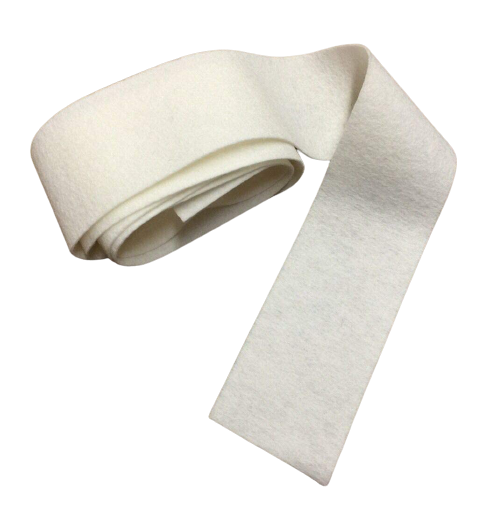 A rolled-up white felt cloth, typically used for piano mutes or as a replacement part for pianos by In Tune Piano Supply