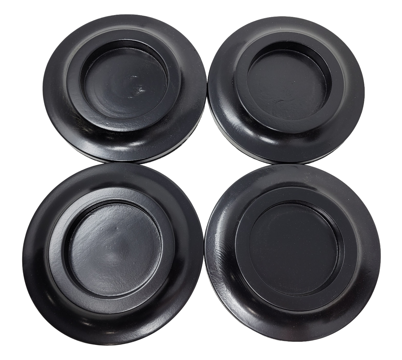 Wood Piano Caster Cups - Ebony Black - 5.5" Diameter | Set of 4