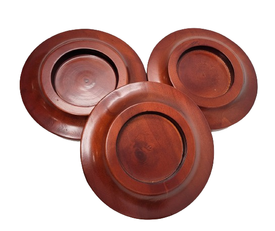 Wood Piano Caster Cups - Medium Mahogany - 5.5" Diameter | Set of 3