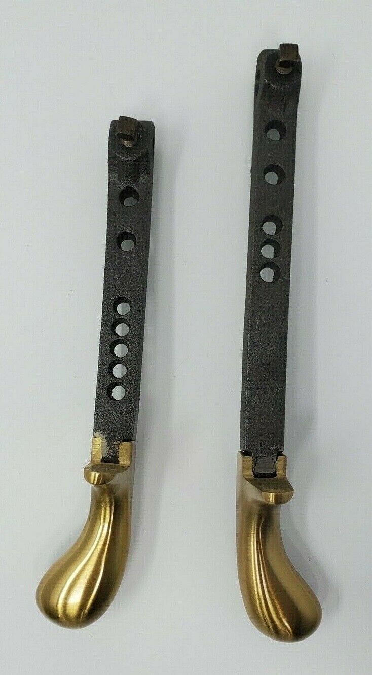 Player Piano Pedals Solid Brass, Rounded Caps, Satin Finish