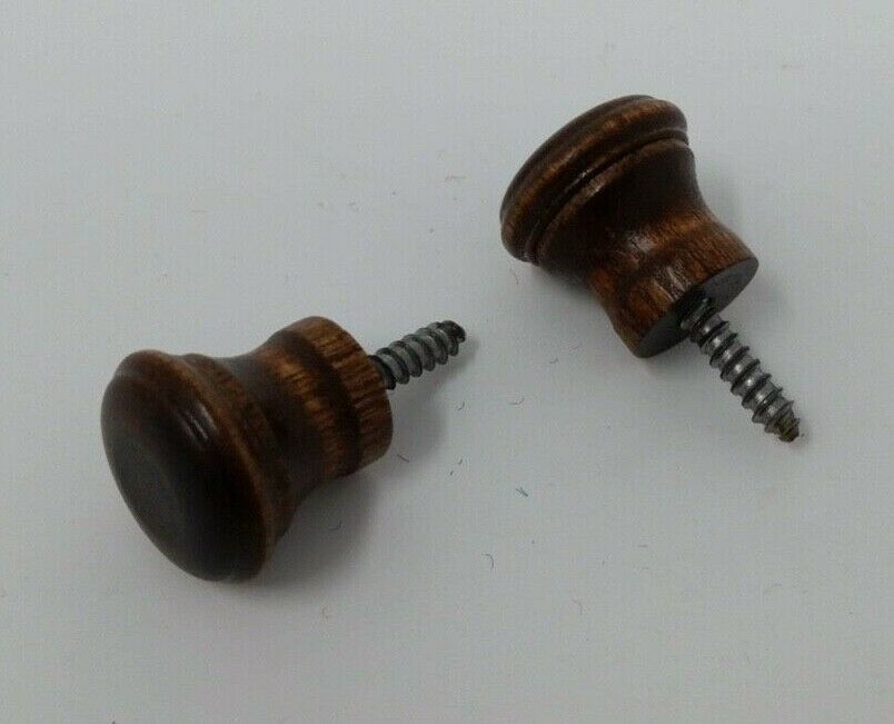 3/4" Wood Piano Desk Knobs in Walnut, Brown Mahogany or Mahogany Finish