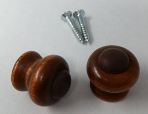 3/4" Wood Piano Desk Knobs in Walnut, Mahogany or Unfinished