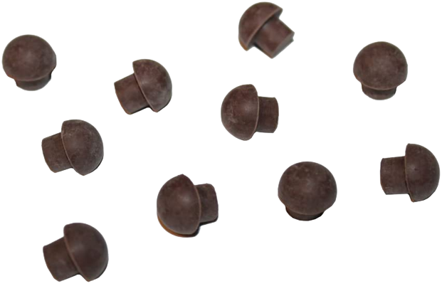 Rubber Button Piano Cabinet Bumper - Set of 10 - Black, Brown or White | Choice of Sizes