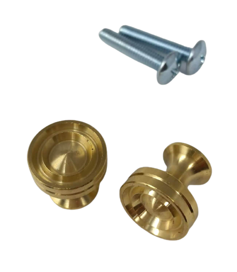 Brass piano desk knobs with machine screws