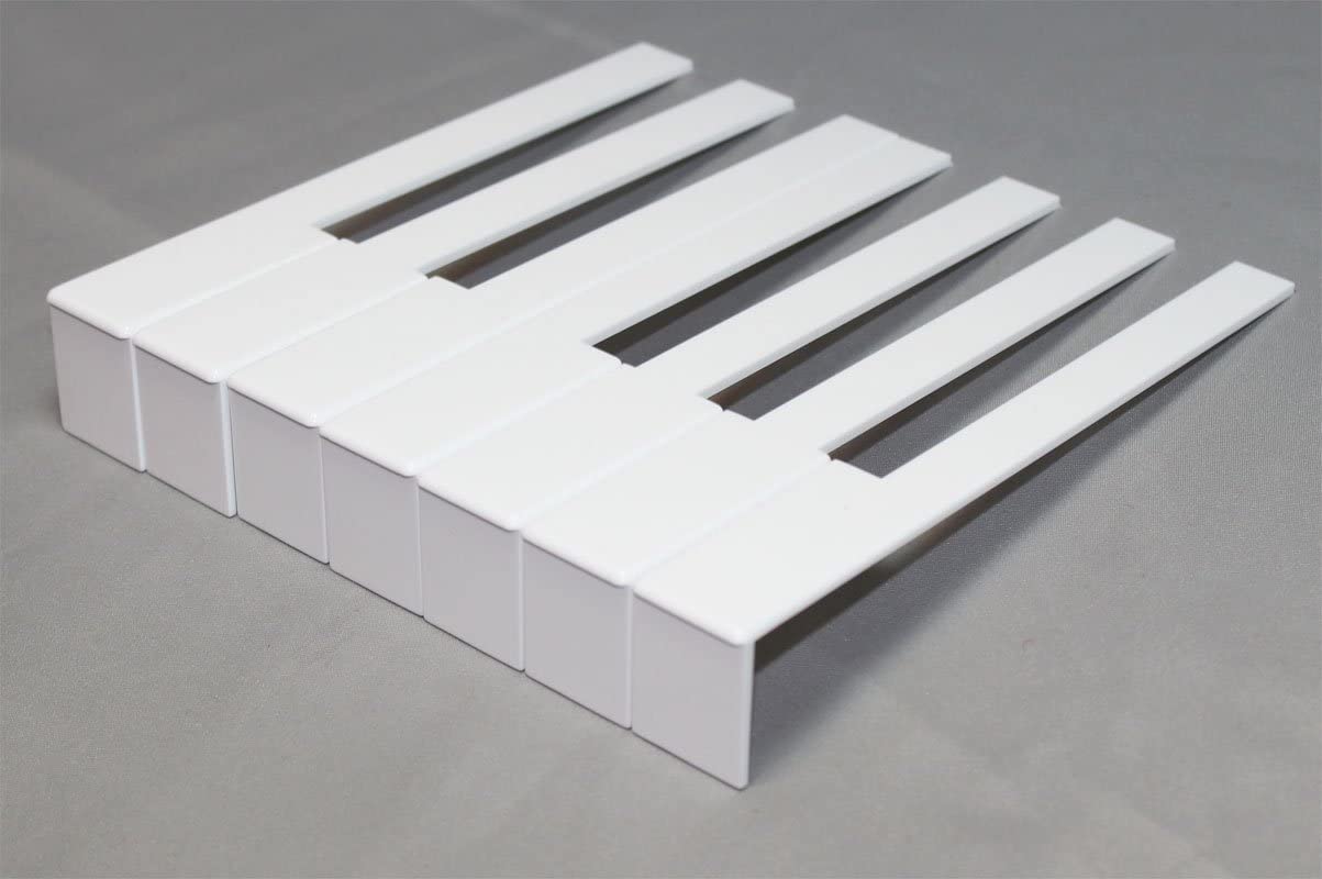 One Octave German Piano Keytops with Attached Fronts for Keytop Replacement