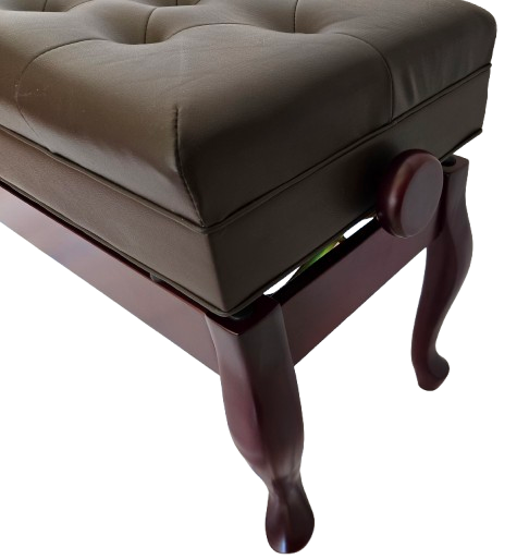 Woodmaster Adjustable Artist Piano Bench with Storage | Tufted Seat | Same Day Shipping