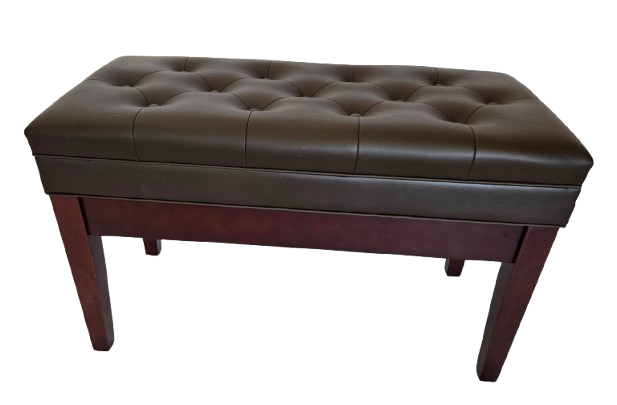 Woodmaster Adjustable Artist Piano Bench with Storage | Tufted Seat | Same Day Shipping