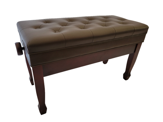 Woodmaster Adjustable Artist Piano Bench with Storage | Tufted Seat | Same Day Shipping
