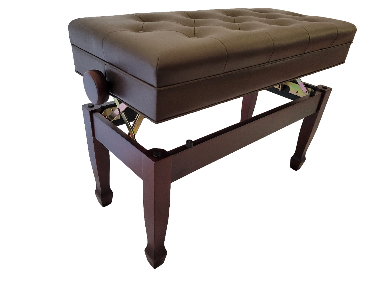 Woodmaster Adjustable Artist Piano Bench with Storage | Tufted Seat | Same Day Shipping