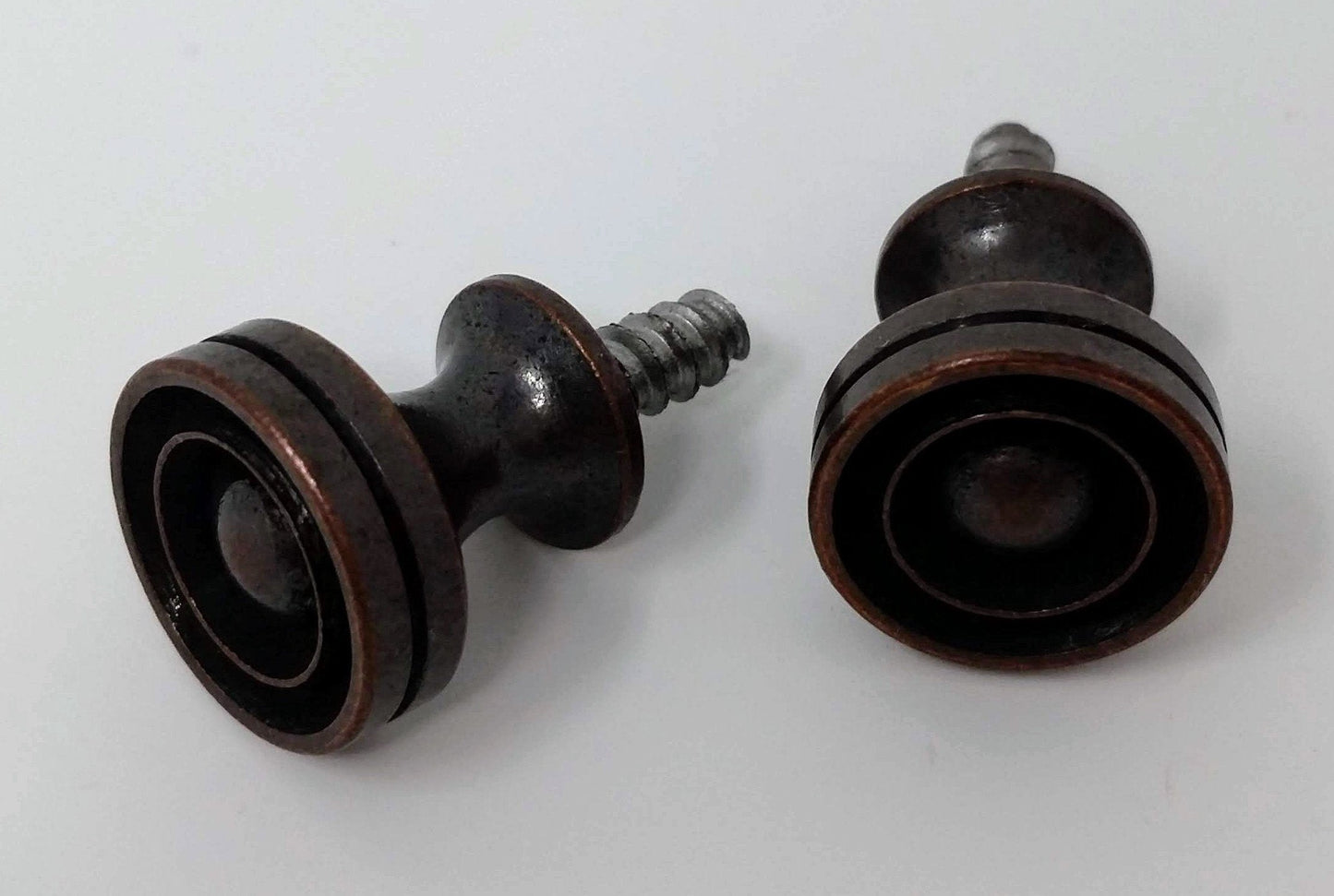 5/8" Antique Bronze Piano Desk Knobs with Wood or Machine Screws