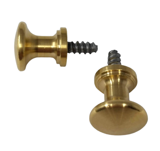 5/8" Solid Brass Piano Desk Knobs with Wood or Machine Screws