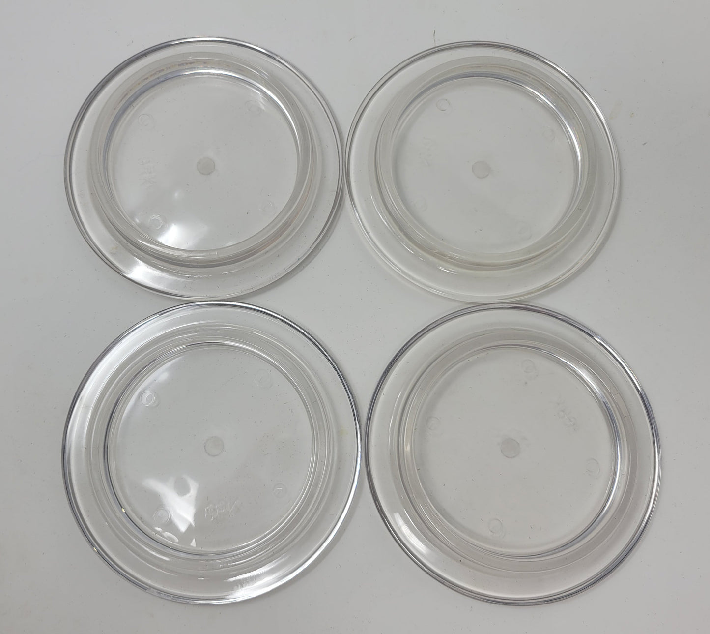 Lucite Piano Caster Cups - Transparent Clear - 4.5" Diameter | Set of 4