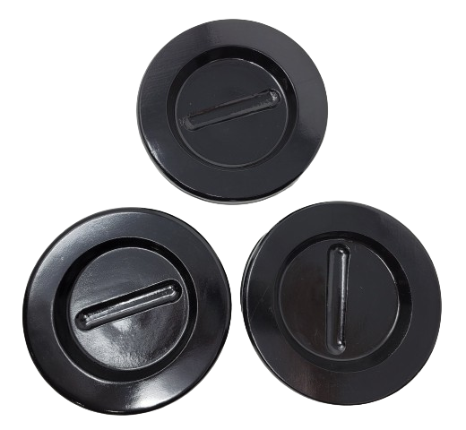 Wood Piano Caster Cups - High Gloss Ebony Black - 5.5" Diameter | Set of 3