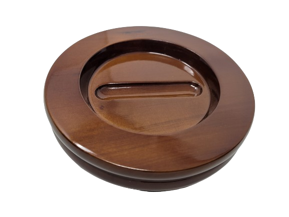 Wood Piano Caster Cups - High Gloss Dark Walnut - 5.5" Diameter | Set of 3