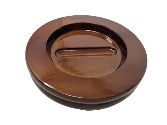 Wood Piano Caster Cups - High Gloss Dark Walnut - 5.5" Diameter | Set of 3