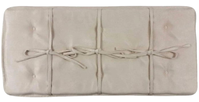 Off White Tufted Piano Bench Cushion - 12-3/4" x 25" x 1" | Same Day Shipping