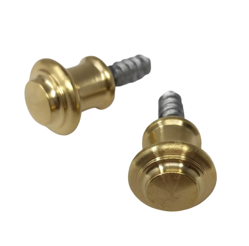 Set of 2 Piano Desk Knobs - Solid Brass - Small 1/2" - Choice of Wood or Machine Screws