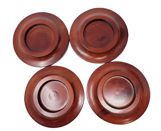 Wood Piano Caster Cups - Medium Mahogany - 5.5" Diameter | Set of 4