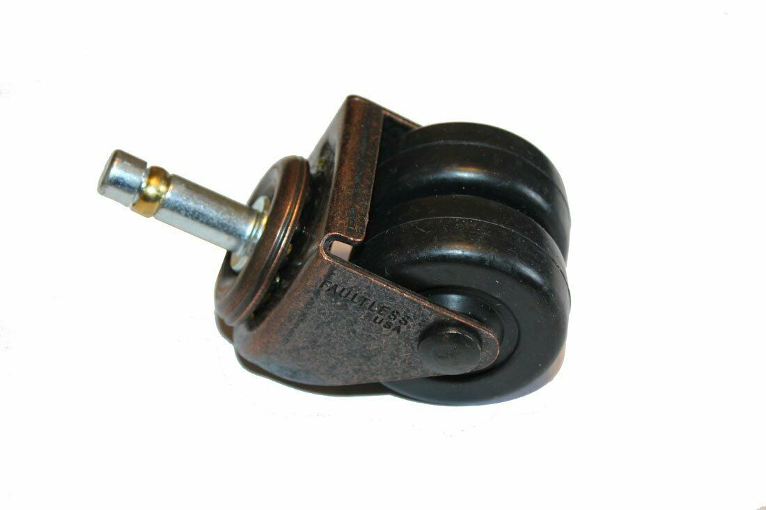 Piano Casters - Double/Dual Rubber Wheels Caster Kit For Upright Pianos - 4 Casters + Hardware Set