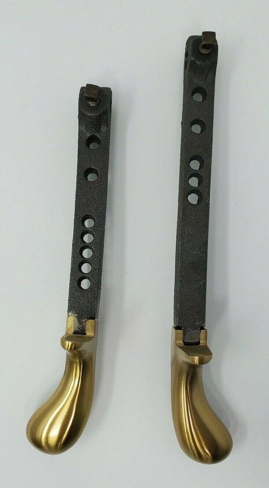 Player Piano Pedals Solid Brass, Rounded Caps, Satin Finish