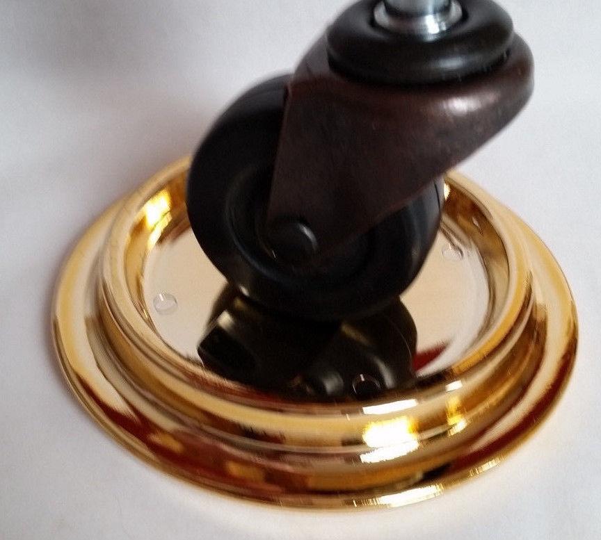 Jansen Lucite Piano Caster Cups Piano Caster Cups Jansen Brass Plated 