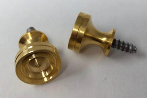 5/8" Solid Brass Piano Desk Knobs with Wood Screws - In Tune Piano Supply