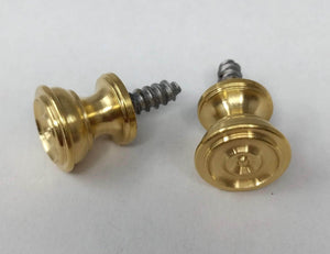 9/16" Solid Brass Piano Desk Knobs with Wood or Machine Screws